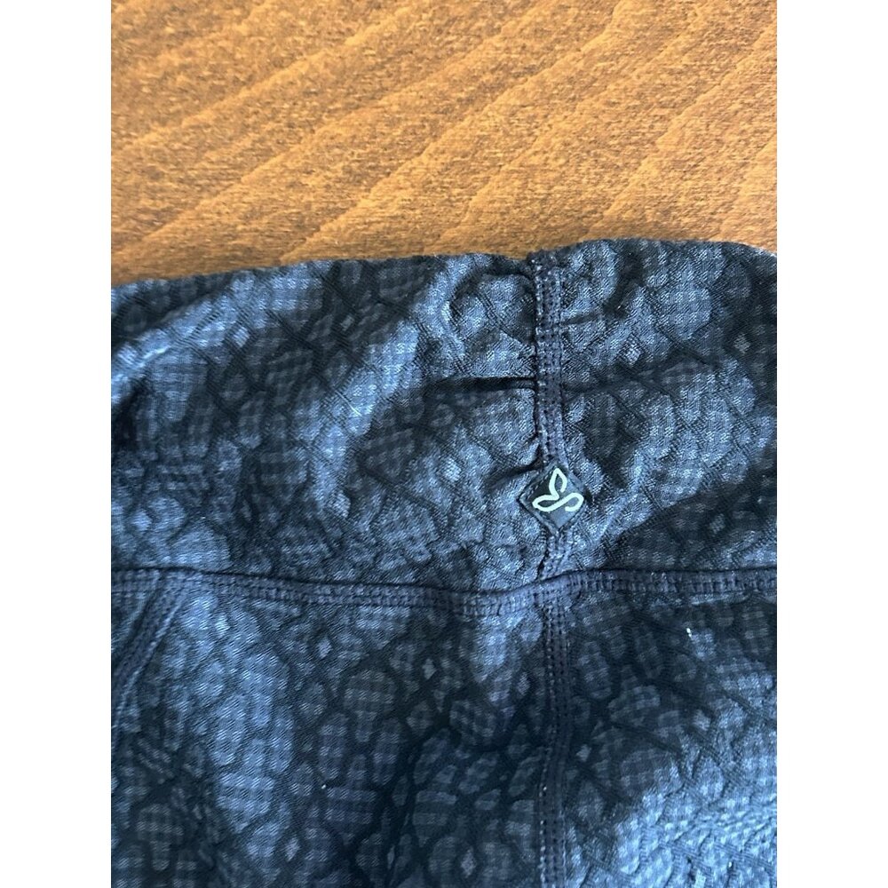 PrAna Womens Cropped Black Leggings Stretch Textured Stretch Yoga Pants Size L - Picture 5 of 5
